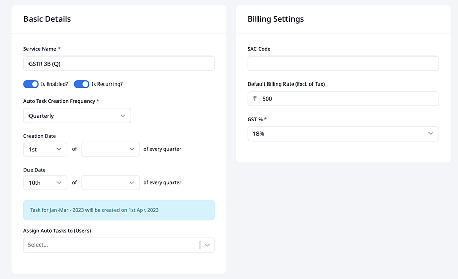 recurring task for ca