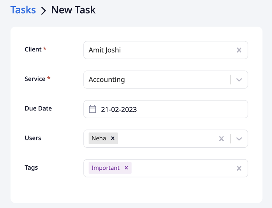 task creation for ca