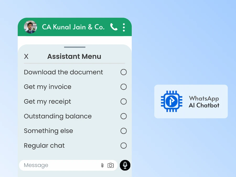 WhatsApp Assistance (AI Chatbot)
